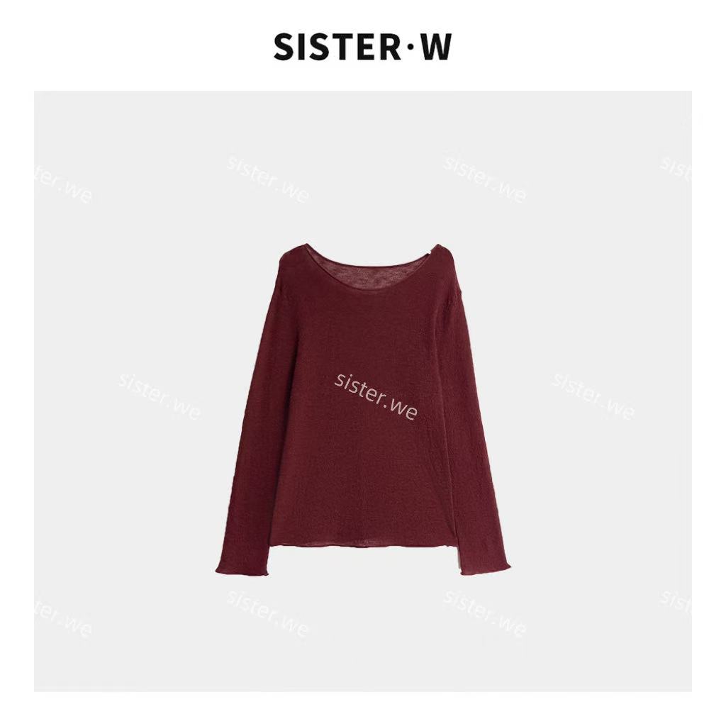 薇姐【赤莓逸衫】SISTER·WE圆领纹理感打底针织衫  30182