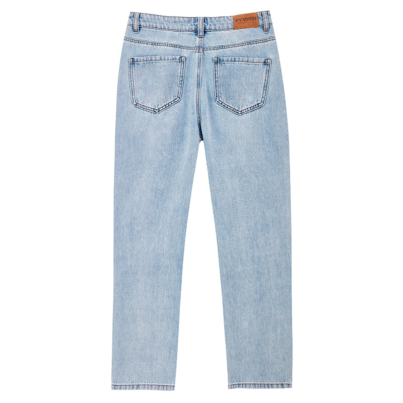 【达人专属】宽松休闲牛仔裤高腰美式复古小个子裤子女X03AKS2648