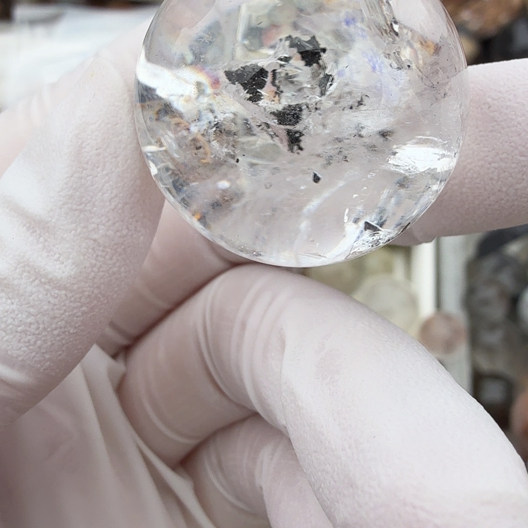 海****珠宝半成品水晶未镶嵌水胆流砂30.9mm定制不退换