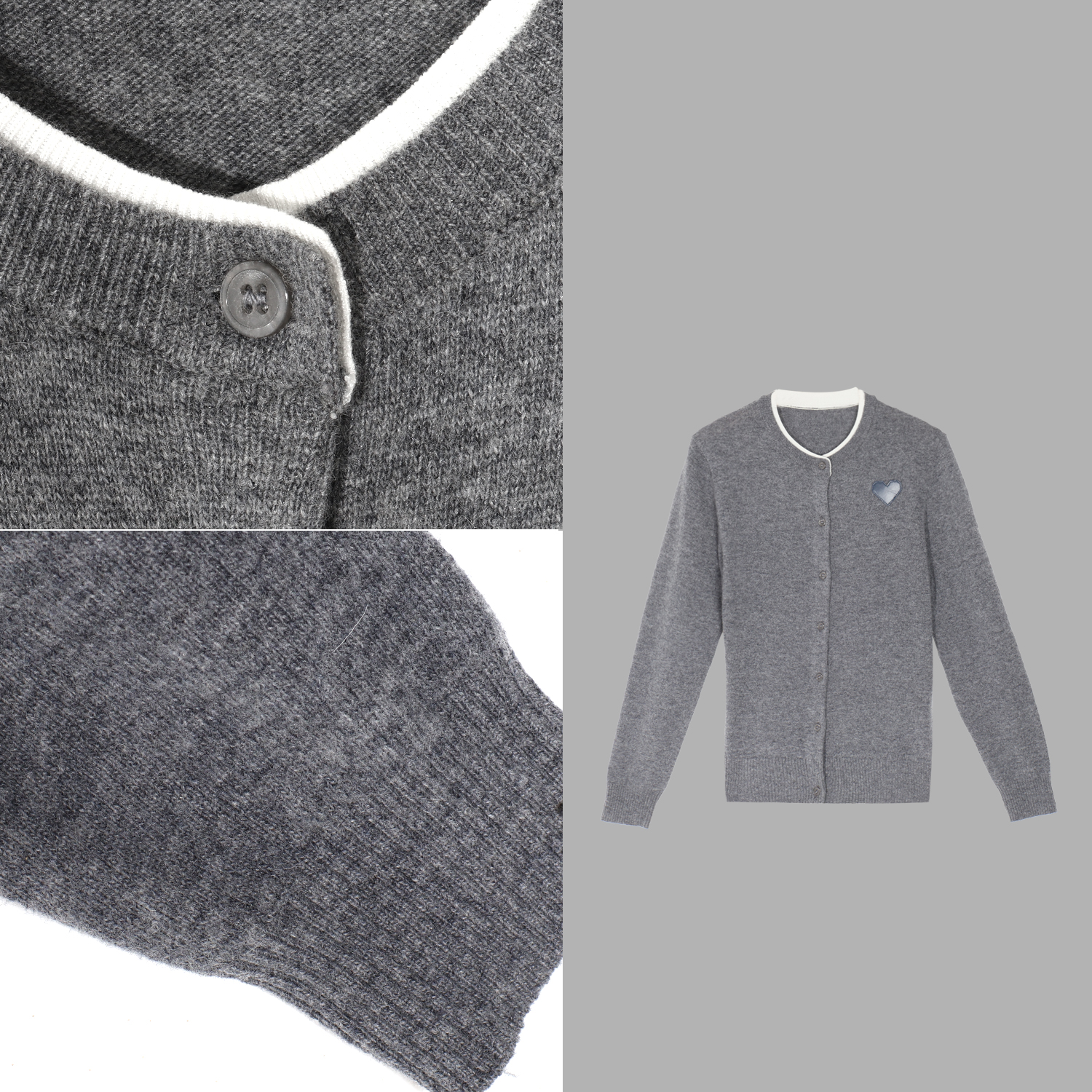 凯特丝蓓618#假两件撞色针织开衫百搭毛衣外套