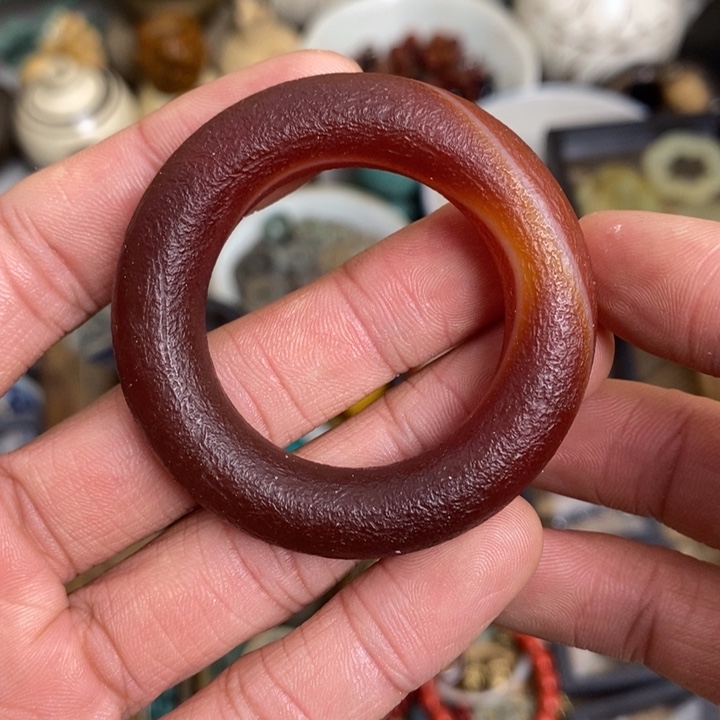玛瑙/玉髓合金手镯玛瑙环 摆件 微瑕