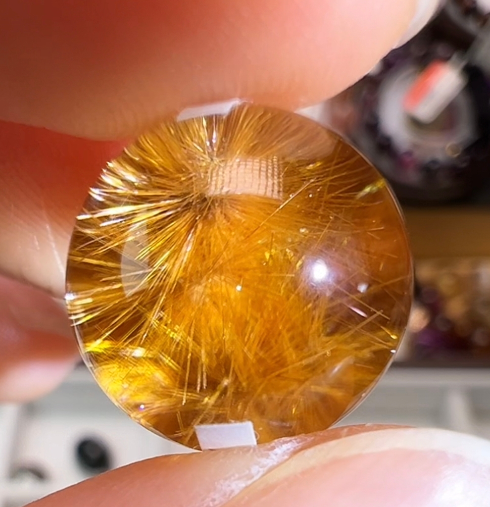 晶匠钛晶花戒面 编号H-JP57280 多样性发一