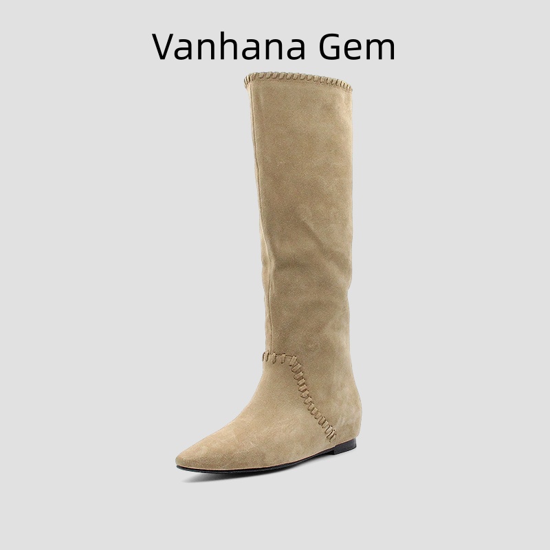 VANHANA GEM 女士弹力靴长筒高筒靴大长腿靴子欧货时装女靴