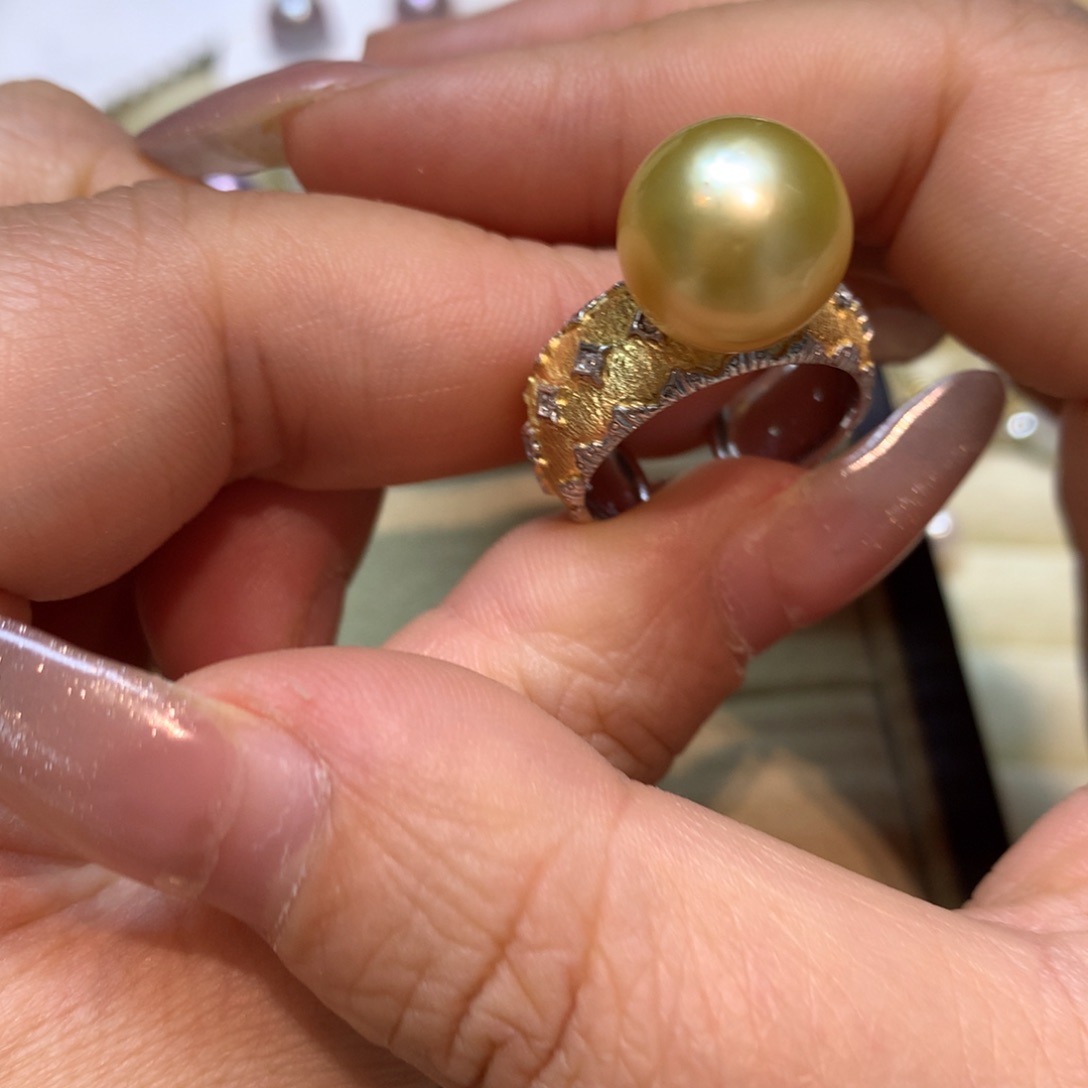 海水珍珠戒指银S925镶嵌