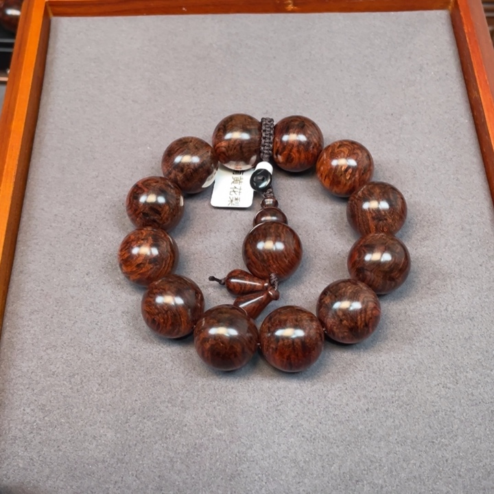 黄花梨/降香黄檀手串/手链K**e海南黄花梨留疤20