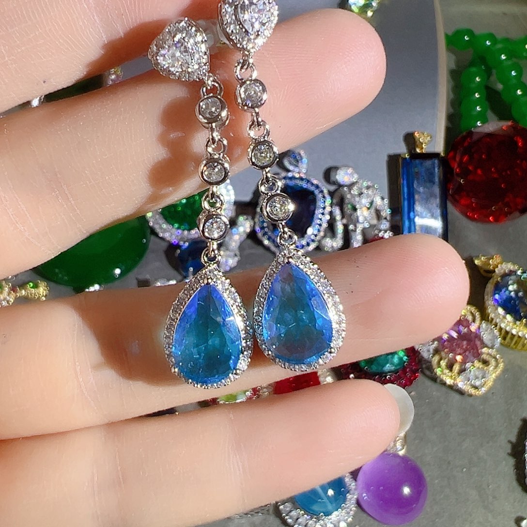 花岗石钨合金红色蓝色吊坠