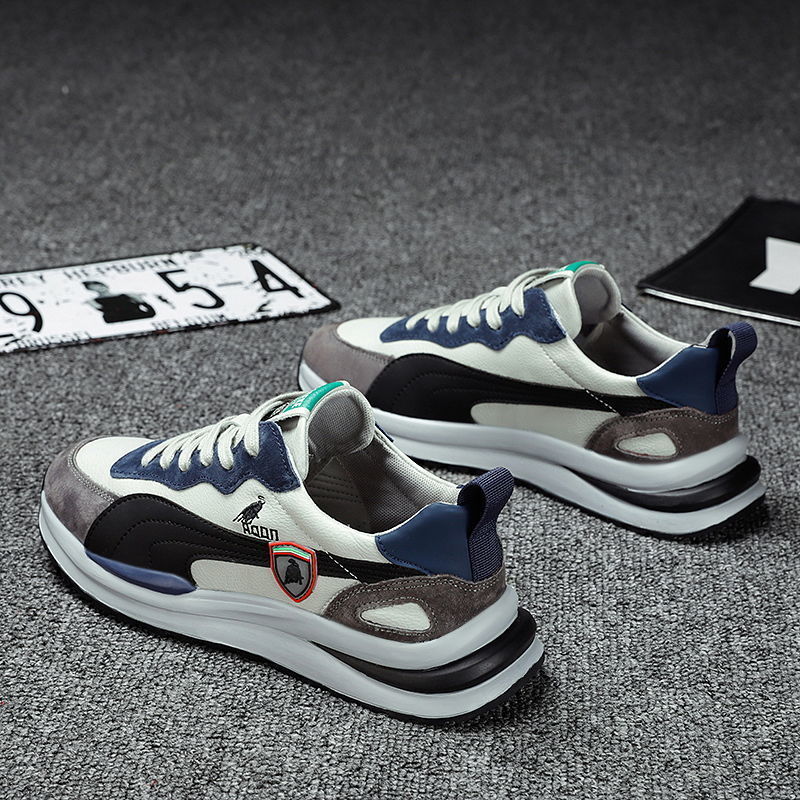 男鞋飞织透气跨境男鞋新款时尚潮流学生鞋 飞织拼接百搭休闲运动