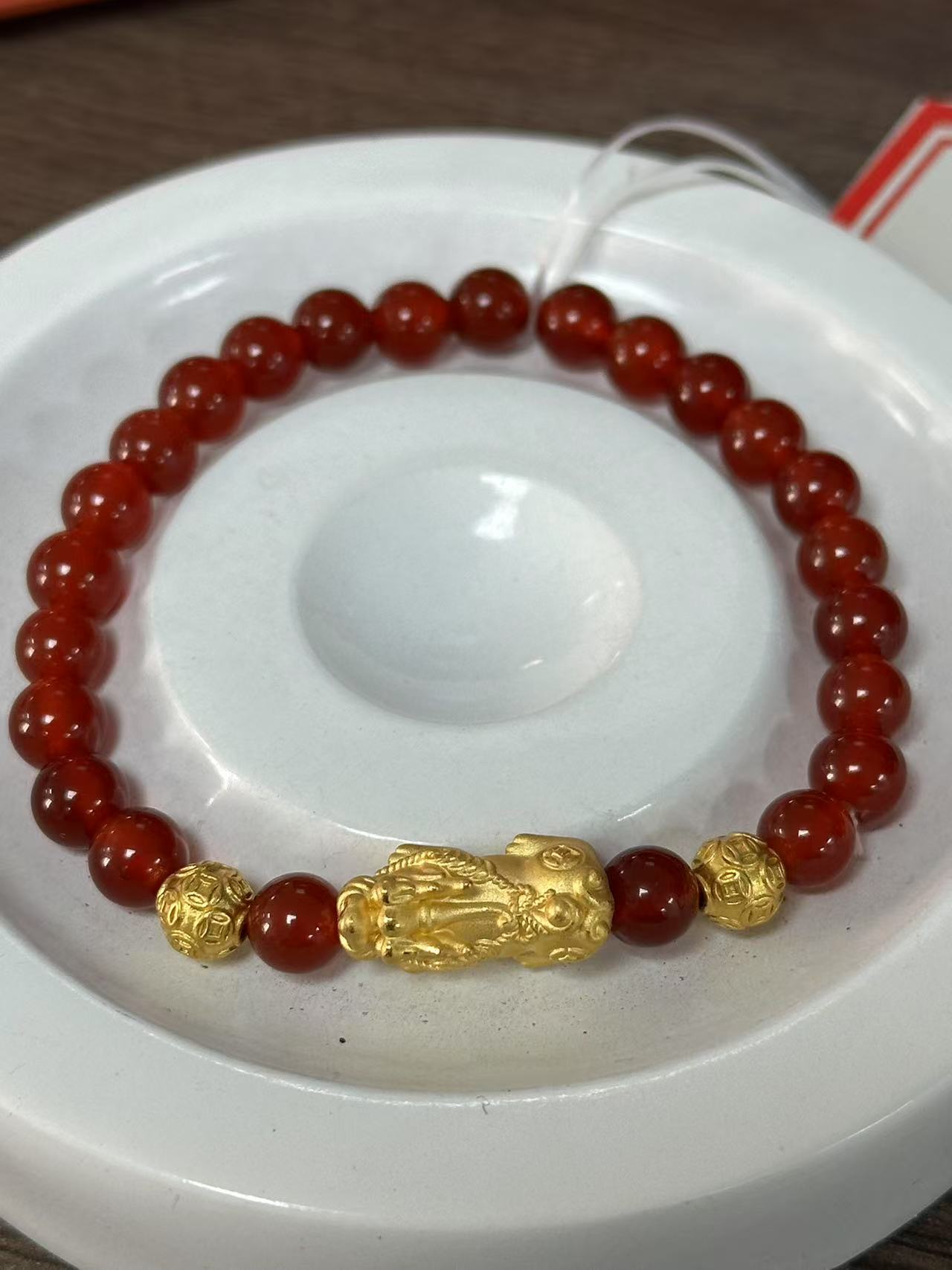 【足金999】卡6转运珠+黄金貔貅