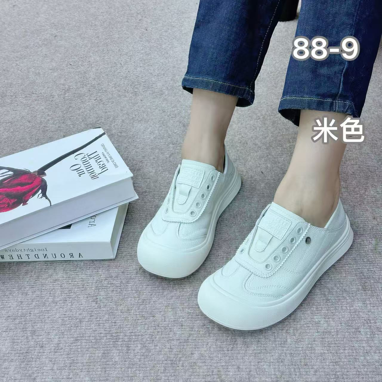 系带低跟平跟圆头防滑时尚休闲鞋女鞋高帮欧若精灵风