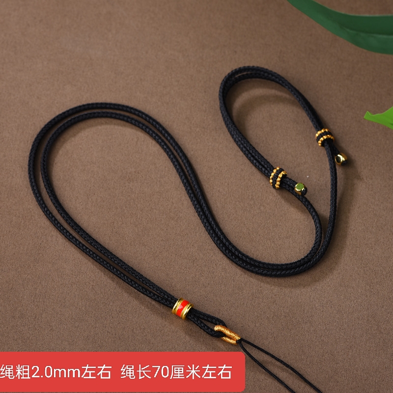 合金布艺吊坠 手工编织吊坠挂绳可调节玉佩绳观音佛头玉坠挂绳