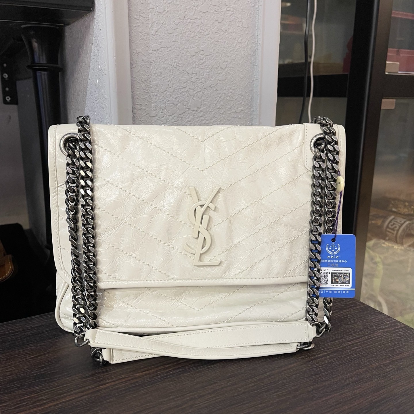 95新 YSL/圣罗兰 119357 ysl圣罗兰中号D扣niki斜挎包