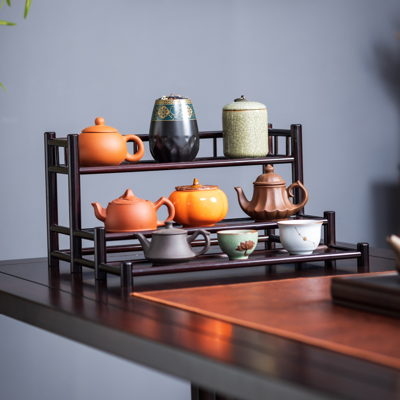 茶杯架博古架置物架适合年轻人的茶架桌面上摆件茶室办公室装饰品