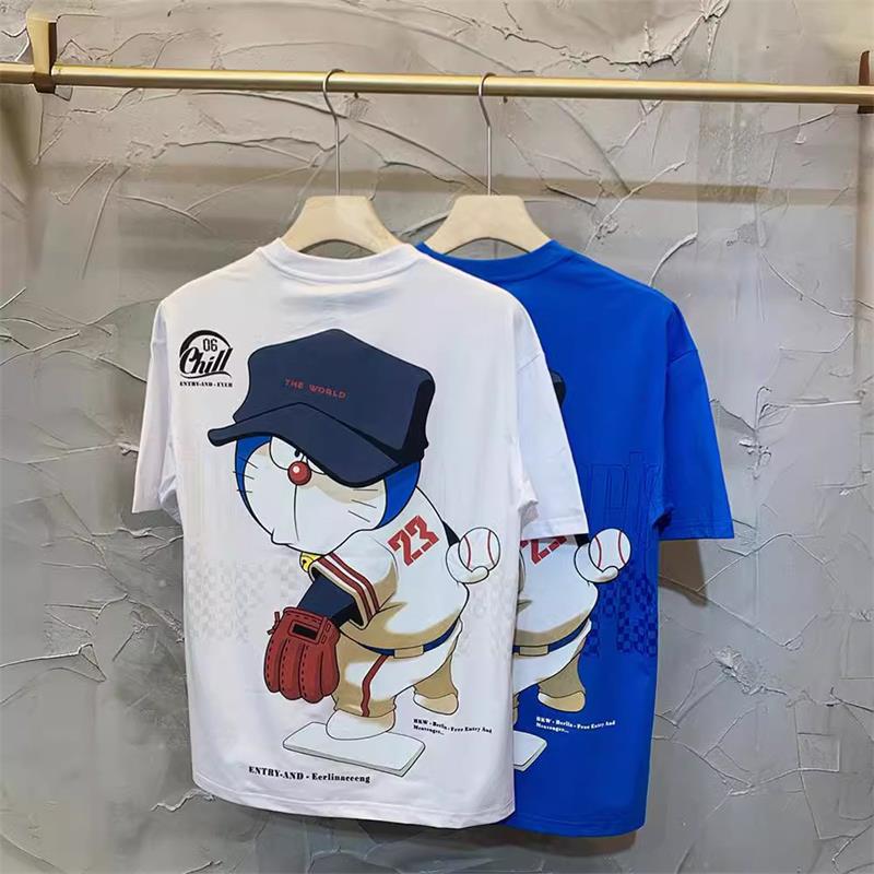 短袖男款t恤夏季薄款学生上衣服半袖宽松体恤潮牌印花圆领打底衫