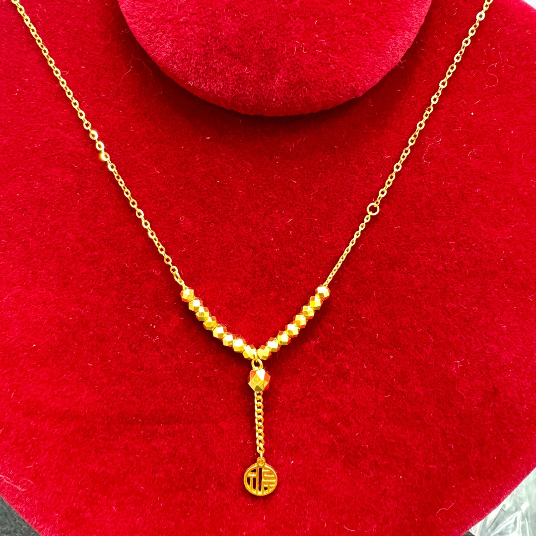 【琪琪专属】足金999蹦迪小福牌套链真金足金纯黄金（多退少补）