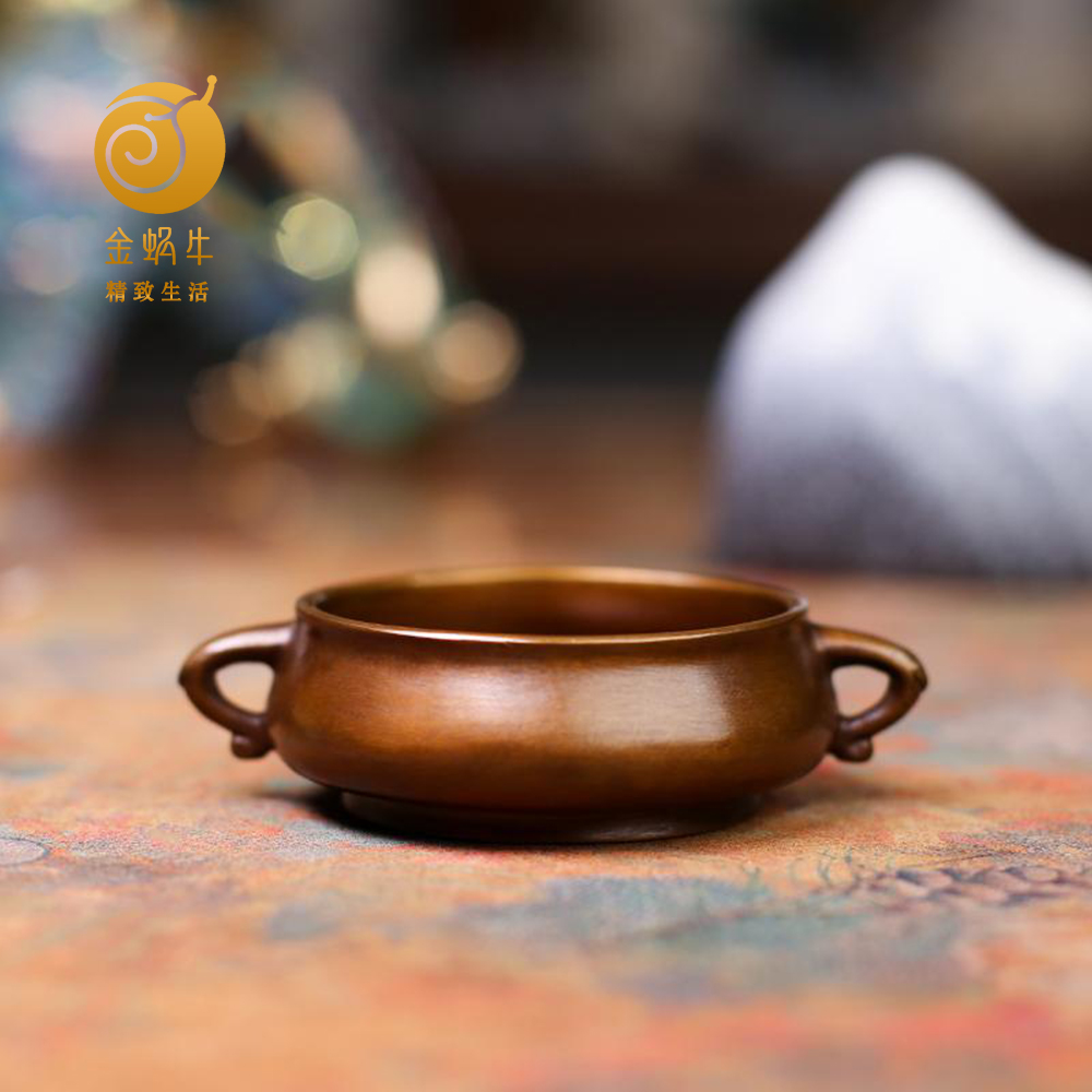 金蜗牛精致生活7#蚰龙炉铜器书房茶室摆件精美经典禅意铸造礼品