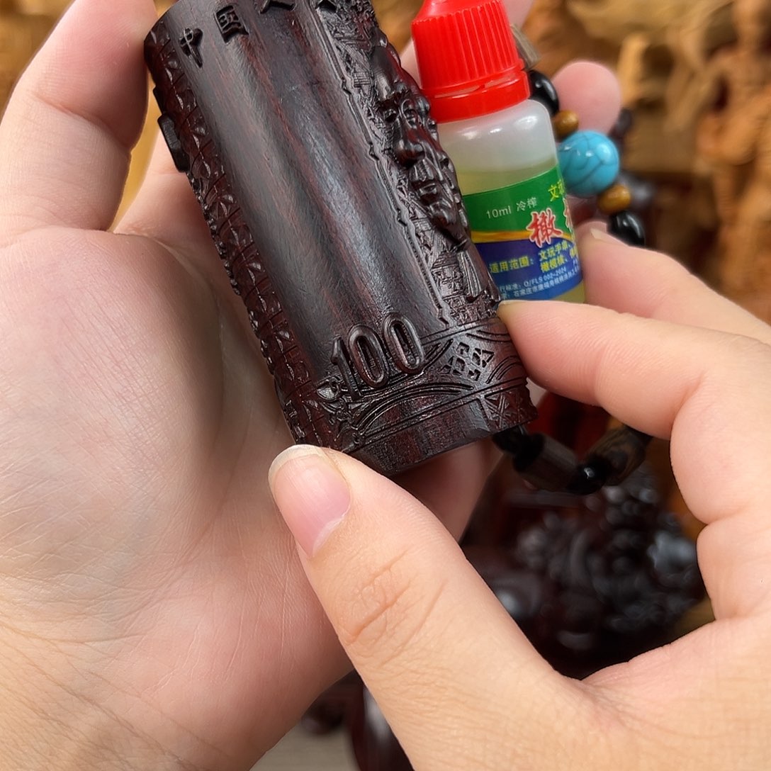 木4人圆形圆形手把件