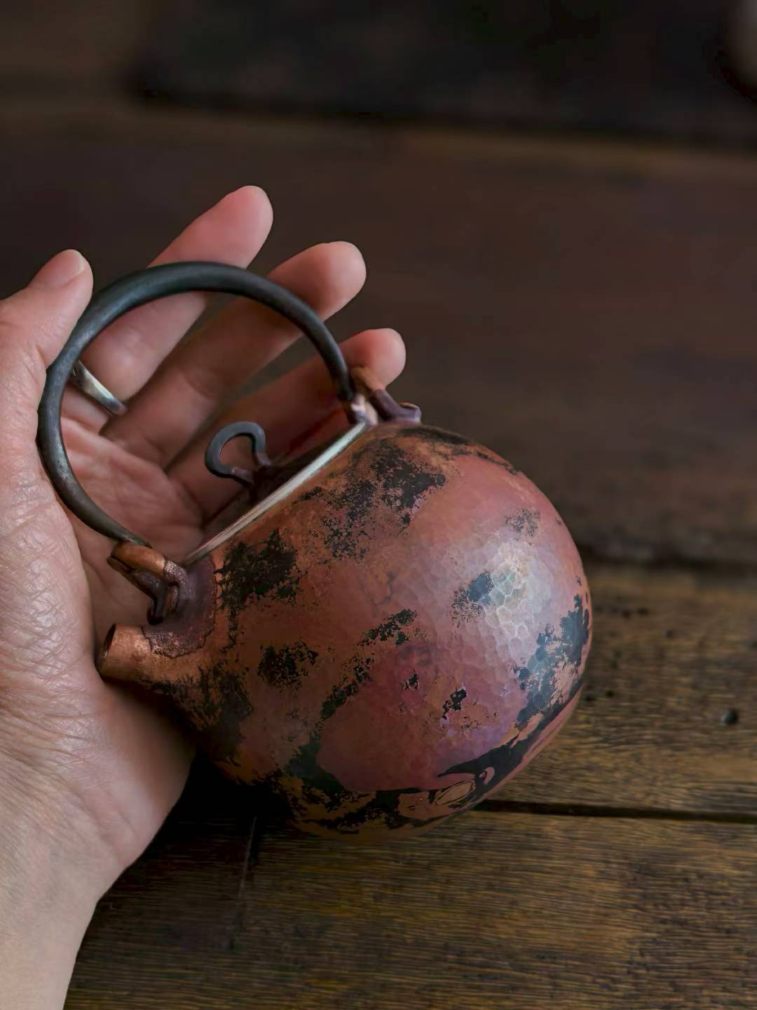 子制斋手工锻打铜制-煮茶泡茶煮水壶复古手工泡壶-300毫升