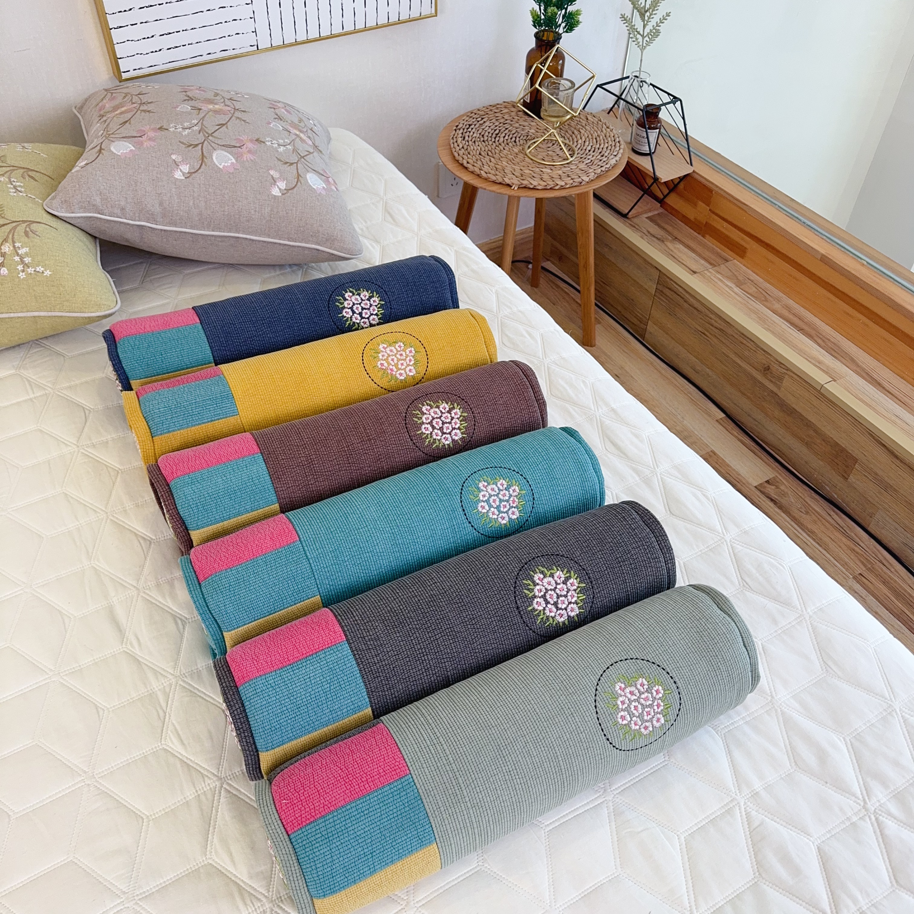 韩式荞麦枕芯舒适保健呵护颈椎安睡绗缝荞麦枕50*25（荷月枕头）