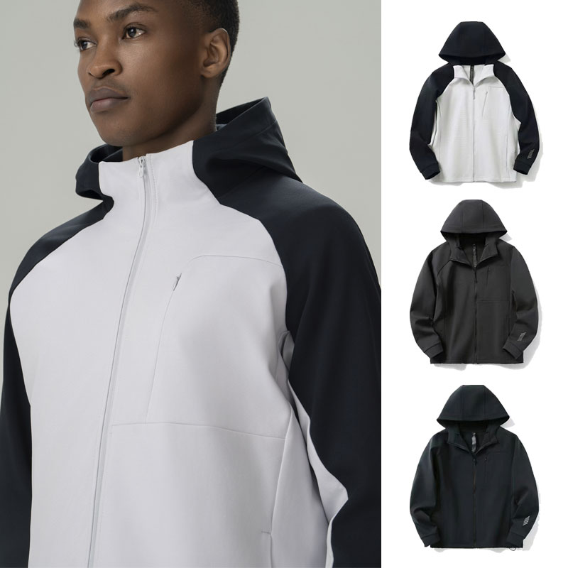 Leavo Johnson 户外通勤 男女春秋运动休闲夹克拼色连帽外套