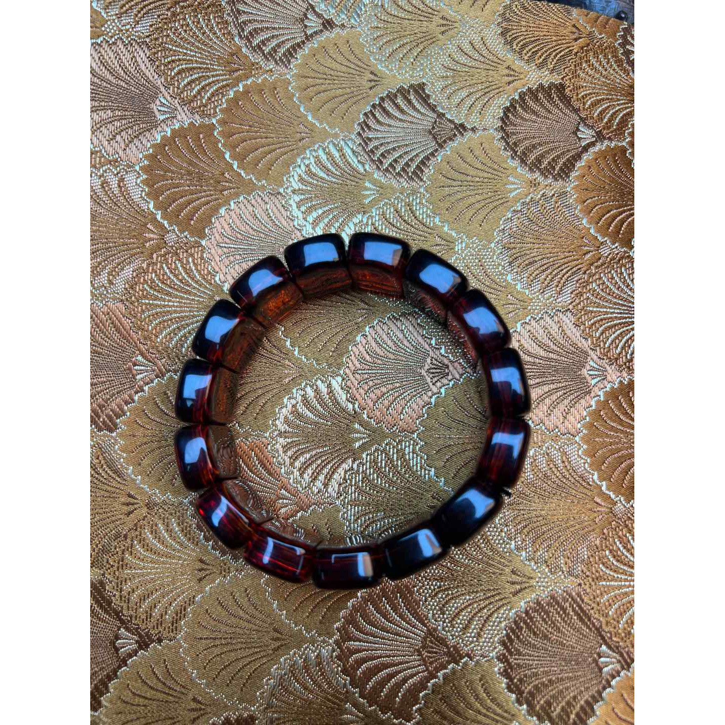 【 炎轩文趣斋】血红色方珠手串