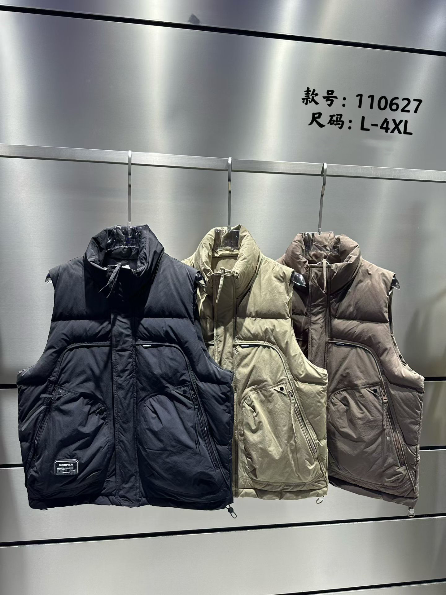 110627秋冬款立领马甲潮牌潮流痞帅工装马甲外穿保暖背心无袖坎肩