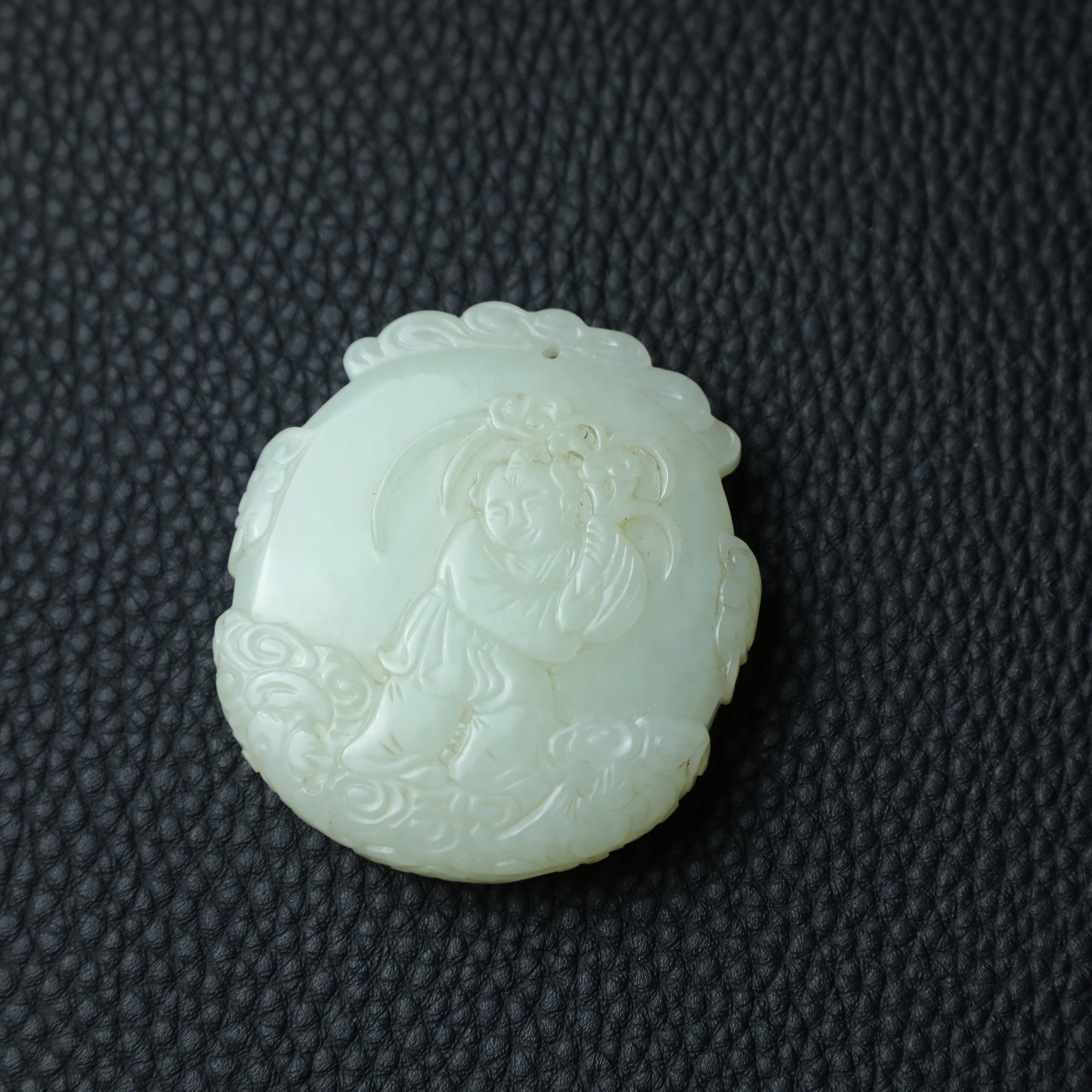 TCWWA07598清晚和田白玉人物吊牌
