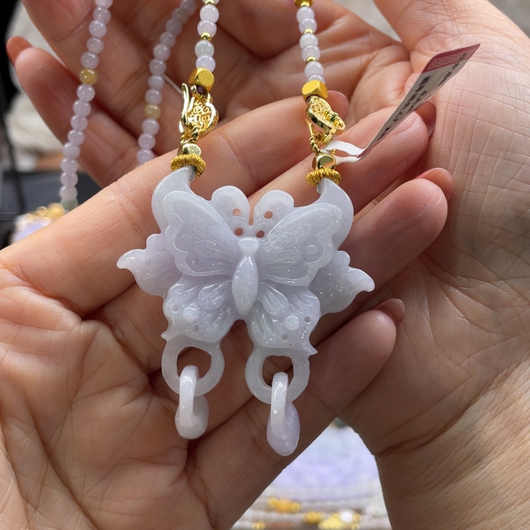 翡翠未镶嵌颈饰代编织