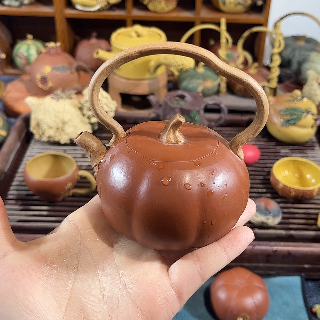 茶壶紫砂南瓜提梁