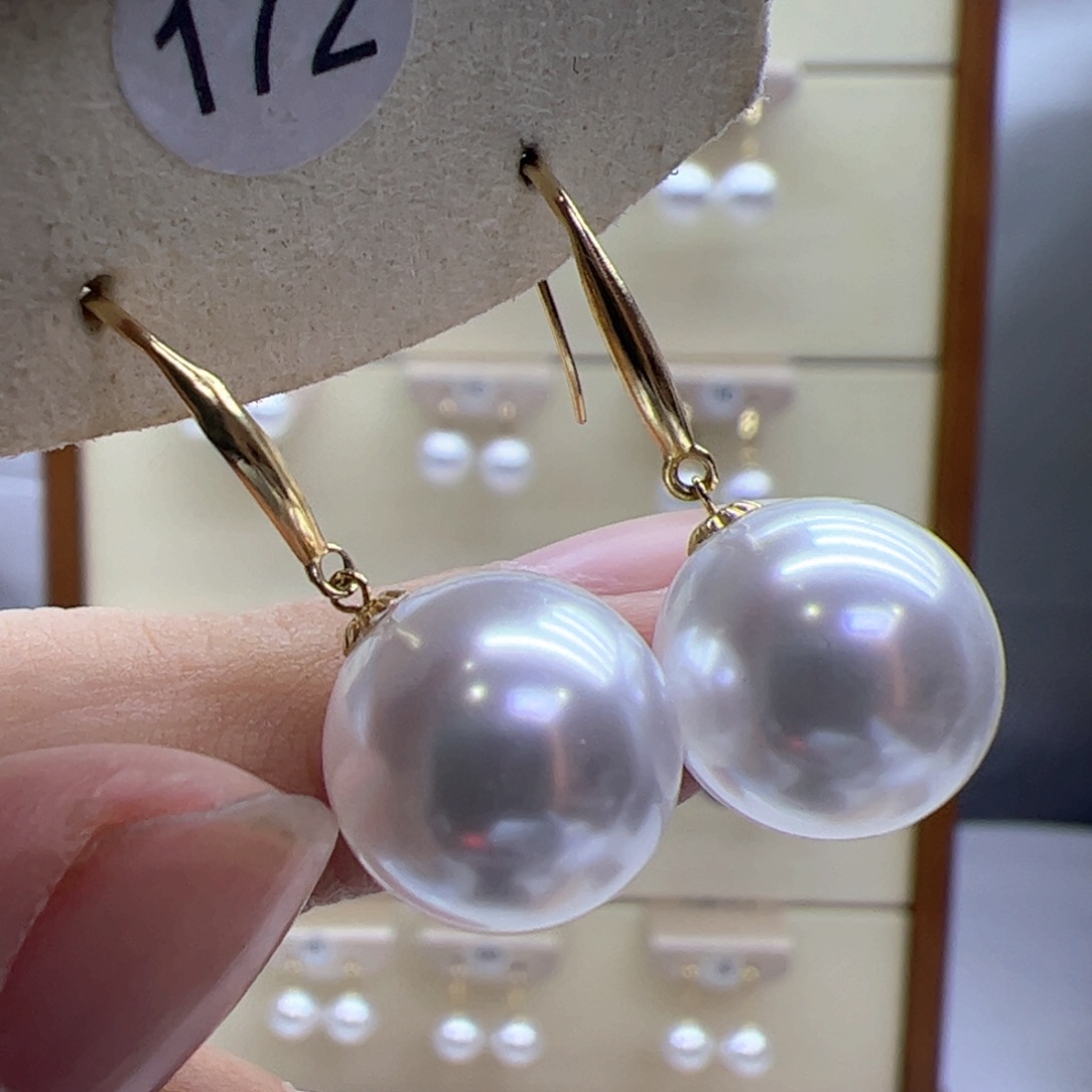 淡水珍珠耳饰18K金镶嵌