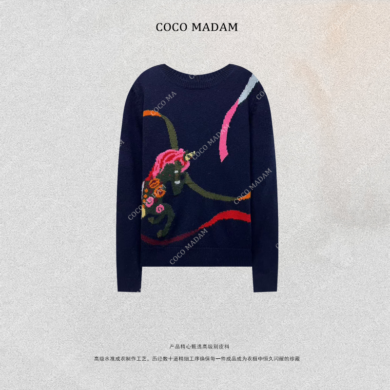 NIUNIU ·T-2006 圆领厚款优雅风女羊毛衫潮流套头衫套衫马到成功