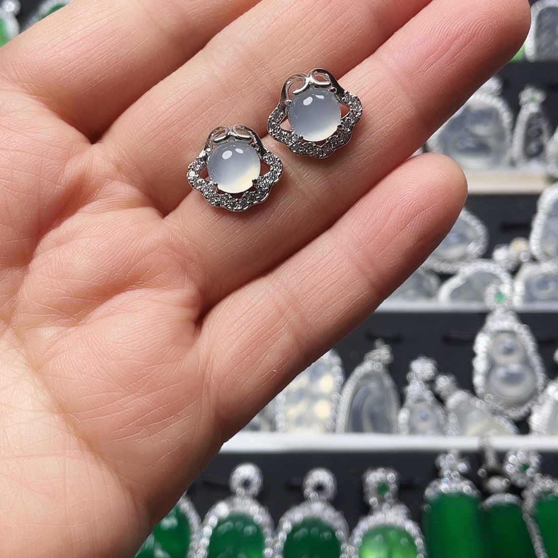 玛瑙/玉髓耳钉合金