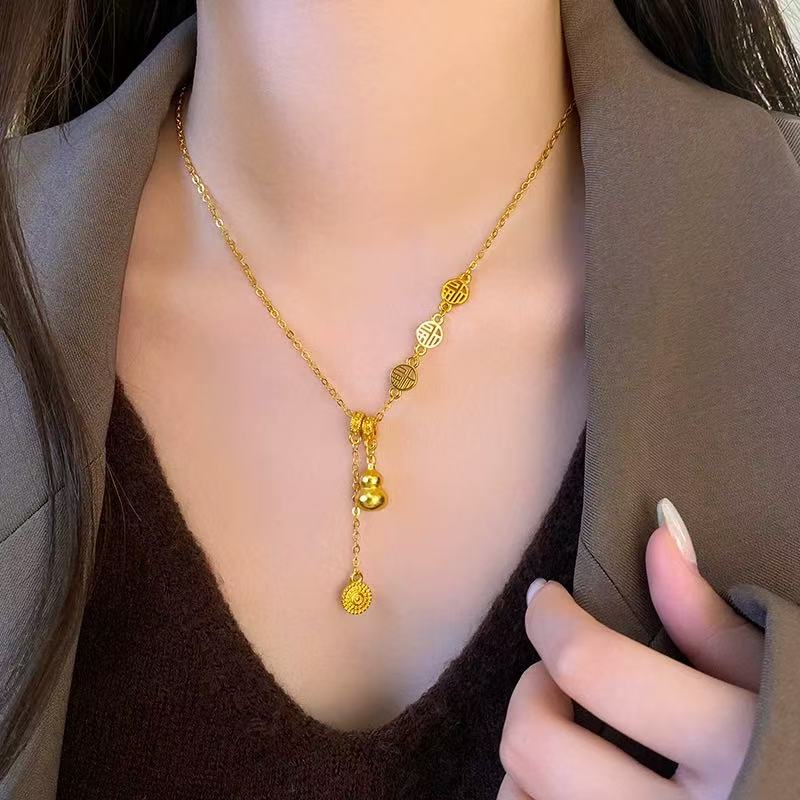 合金项链 GS0100爱心/水滴/铃铛中国风葫芦女项链轻奢不掉色