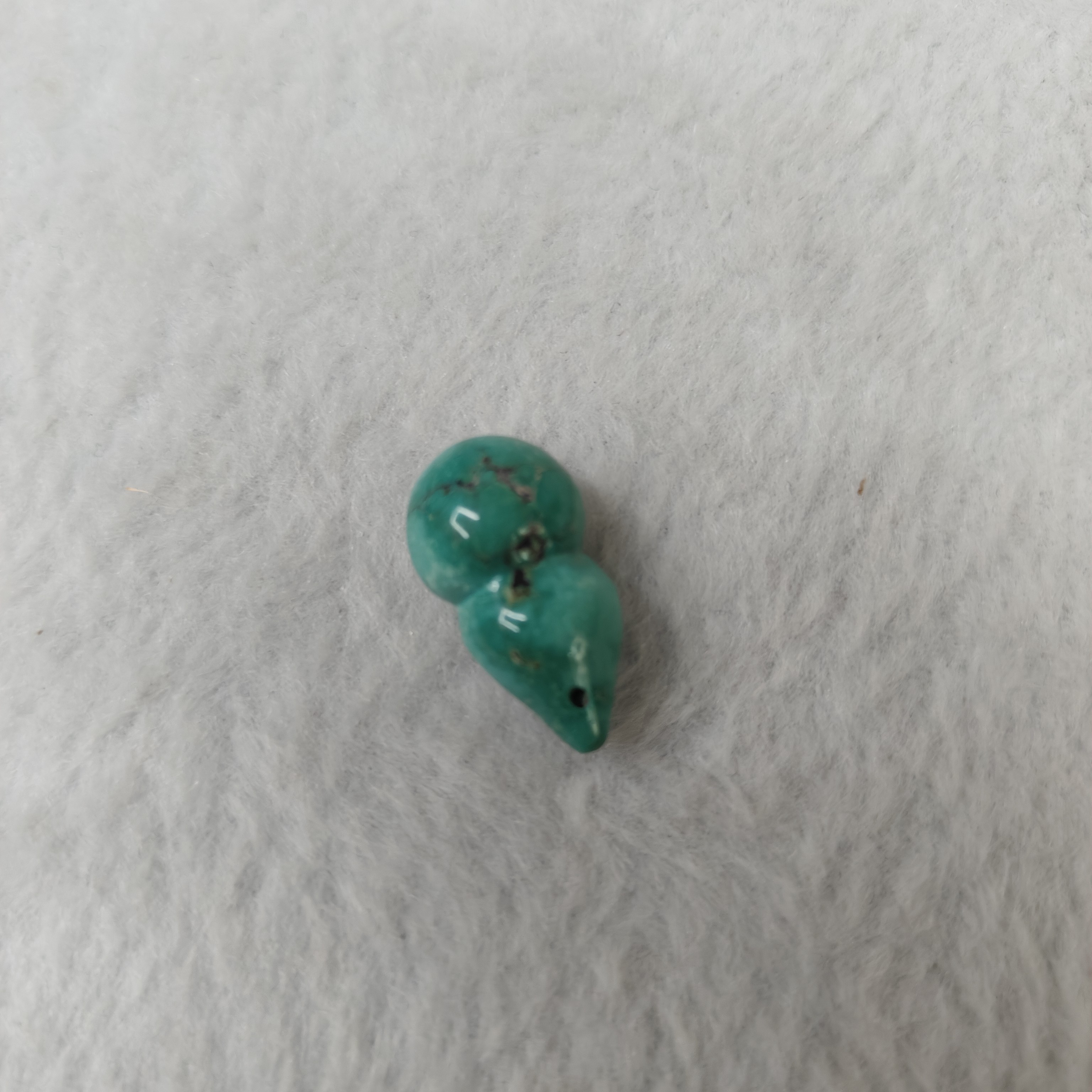 原矿绿松石雕刻小葫芦