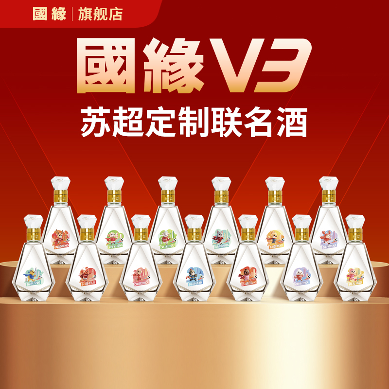 今世缘国缘V3【苏超联赛官方联名】十三太保足球小酒 40.9度100ml