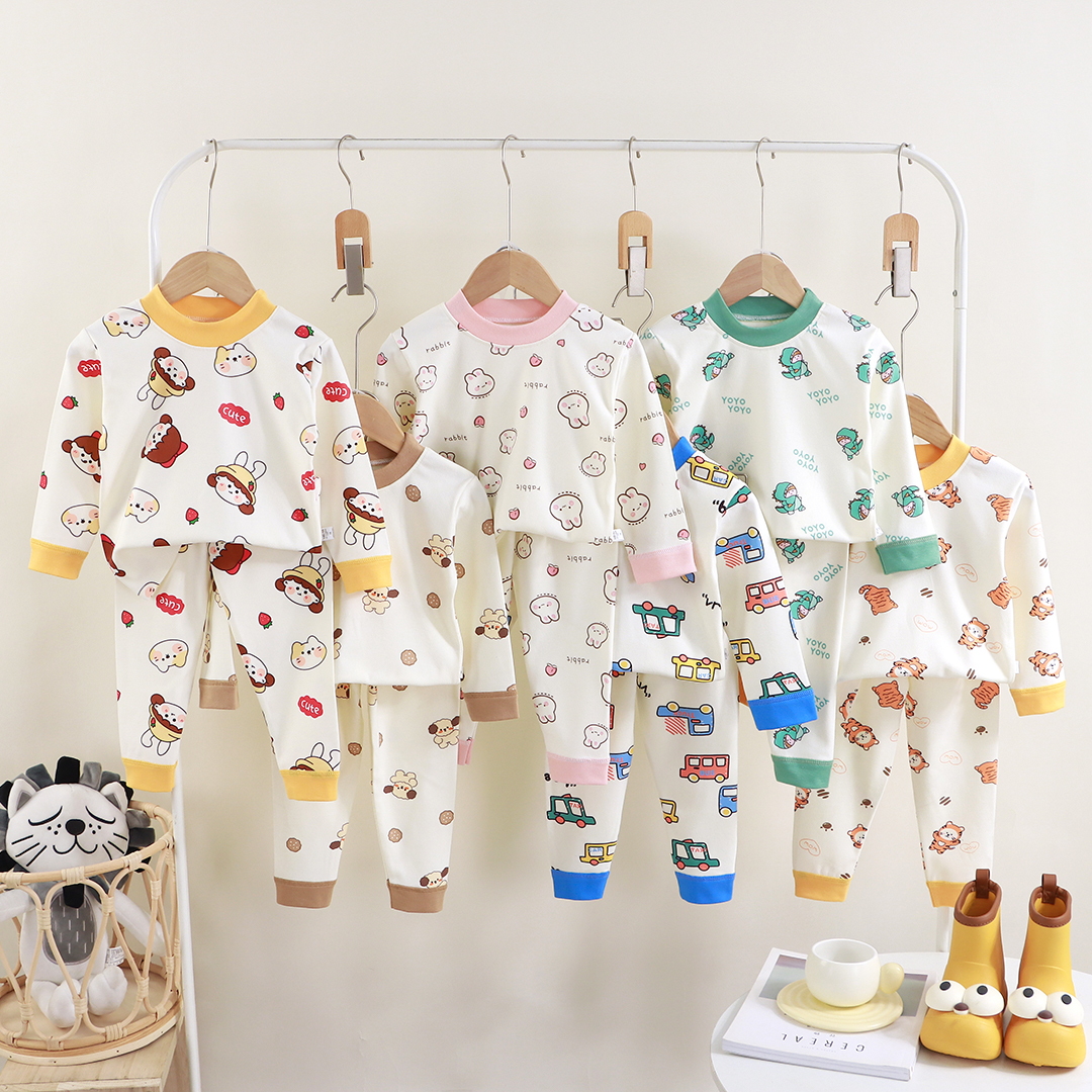 宝宝秋衣套装儿童秋裤秋冬睡衣长袖家居服韩版卡通印花保暖套装
