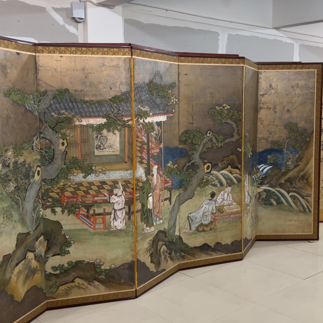 绘画屏风框画茶空间设计