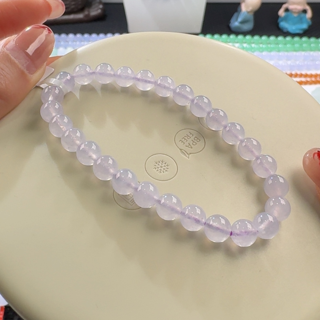 翡翠手链未镶嵌冰紫单圈6.6mm