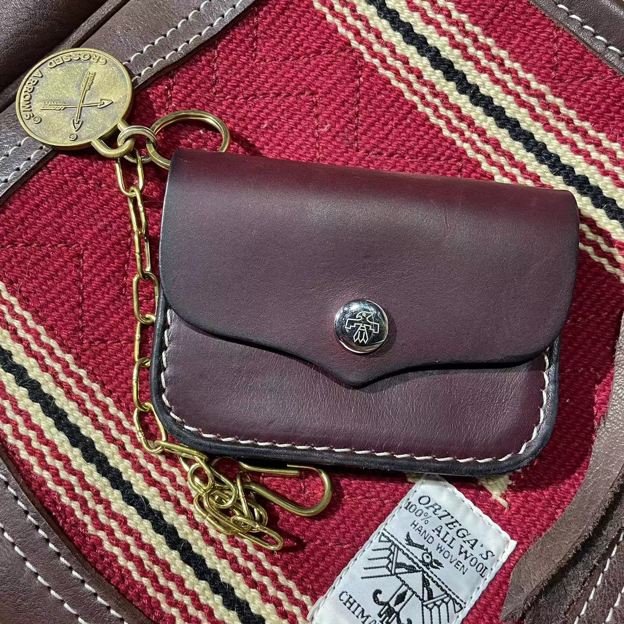 雷鸟皮具 美式复古头层牛皮男女同款卡包-百搭纯手工挂件-0625-1