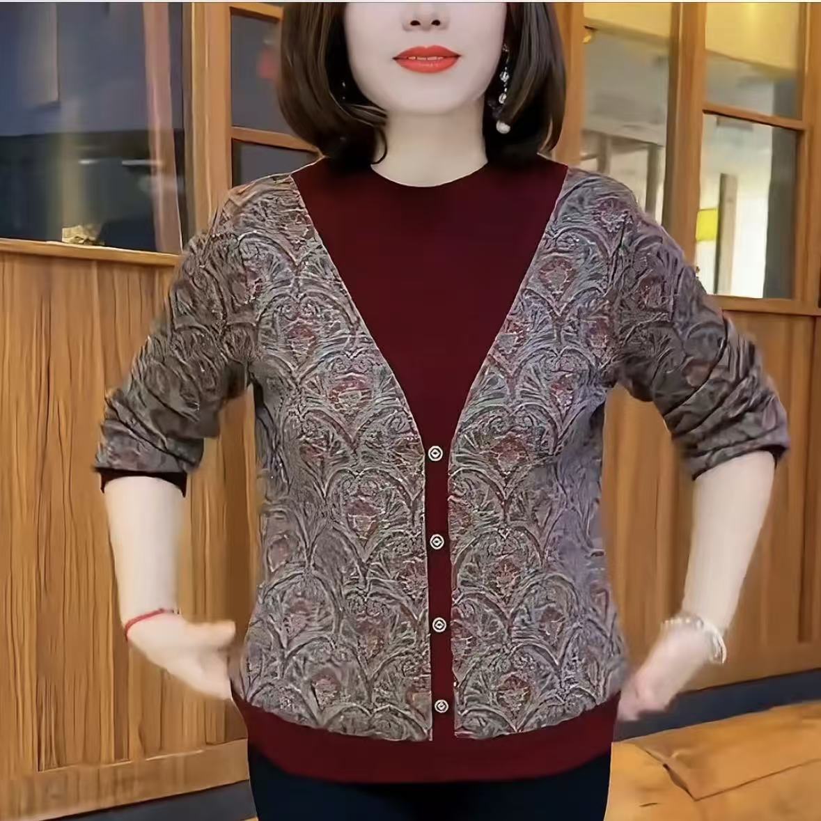 《777》冬季新款时尚洋气加绒加厚百搭显瘦设计感拼接撞色假两件