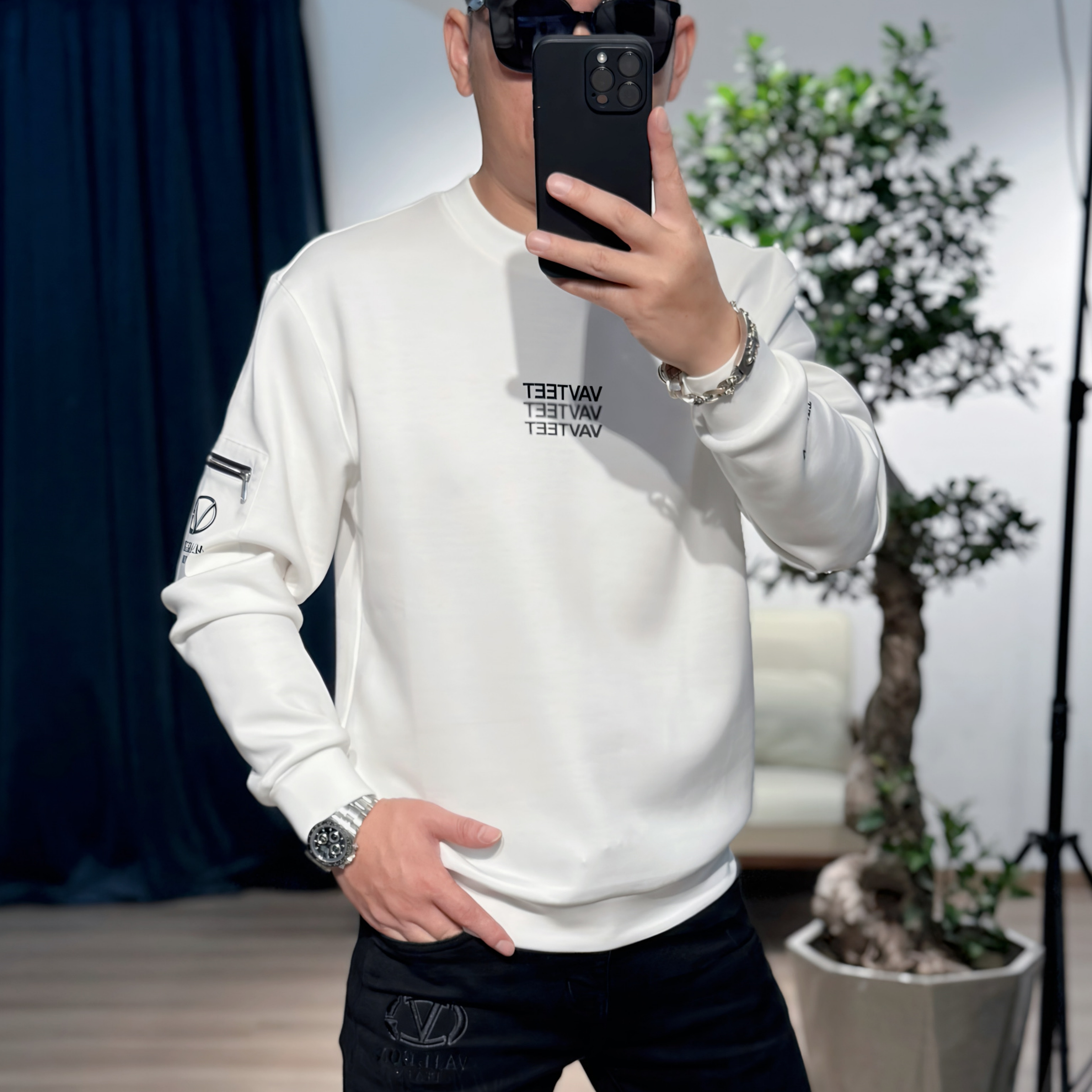 【VG轻奢】25秋季新款兰精莫代尔棉时尚微阔百搭卫衣8103