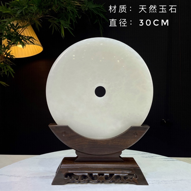 天然玉石平安扣摆件玄关酒柜新居乔迁办公室装饰摆件