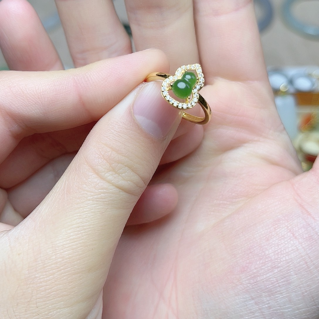 和田玉戒指06银S925镶嵌