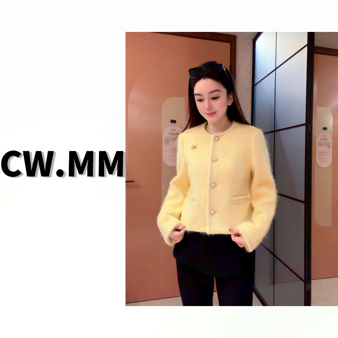 --CW.MM 小香风气质拉毛山羊绒编制洋气外套