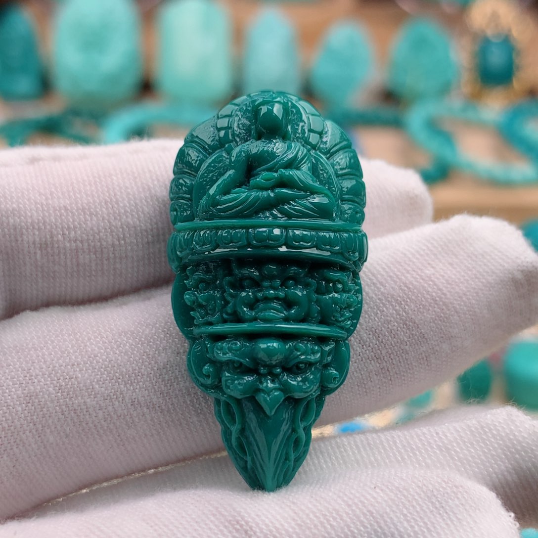 绿松石珠宝奇石未镶嵌金刚杵