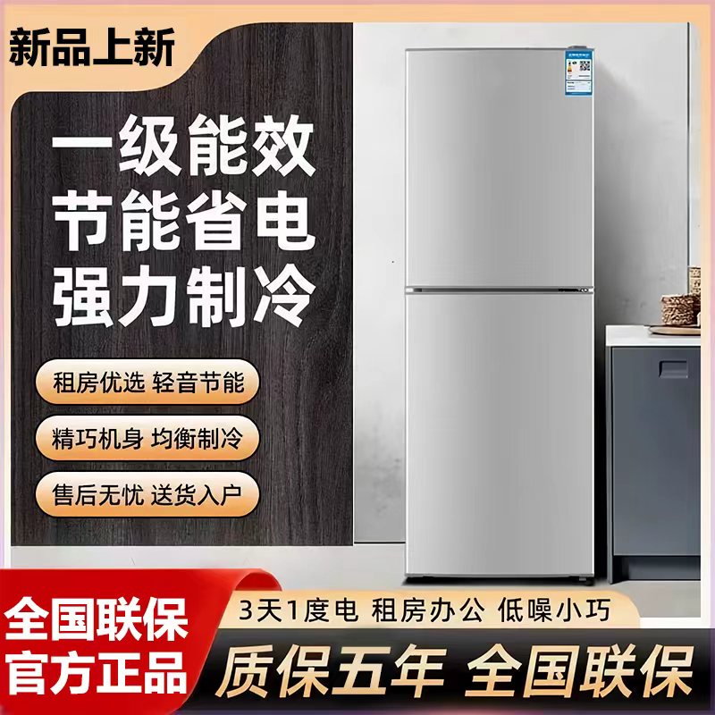 （双十一抢先购）双门小型冰箱家用冰箱租房节能冷冻低耗一级能效