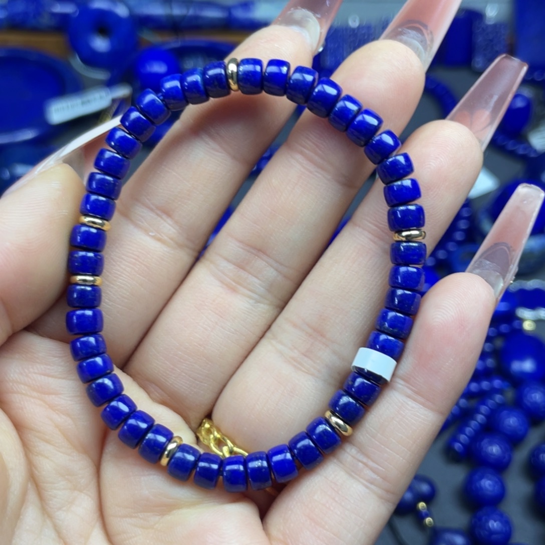 青金石未镶嵌5+直切手串