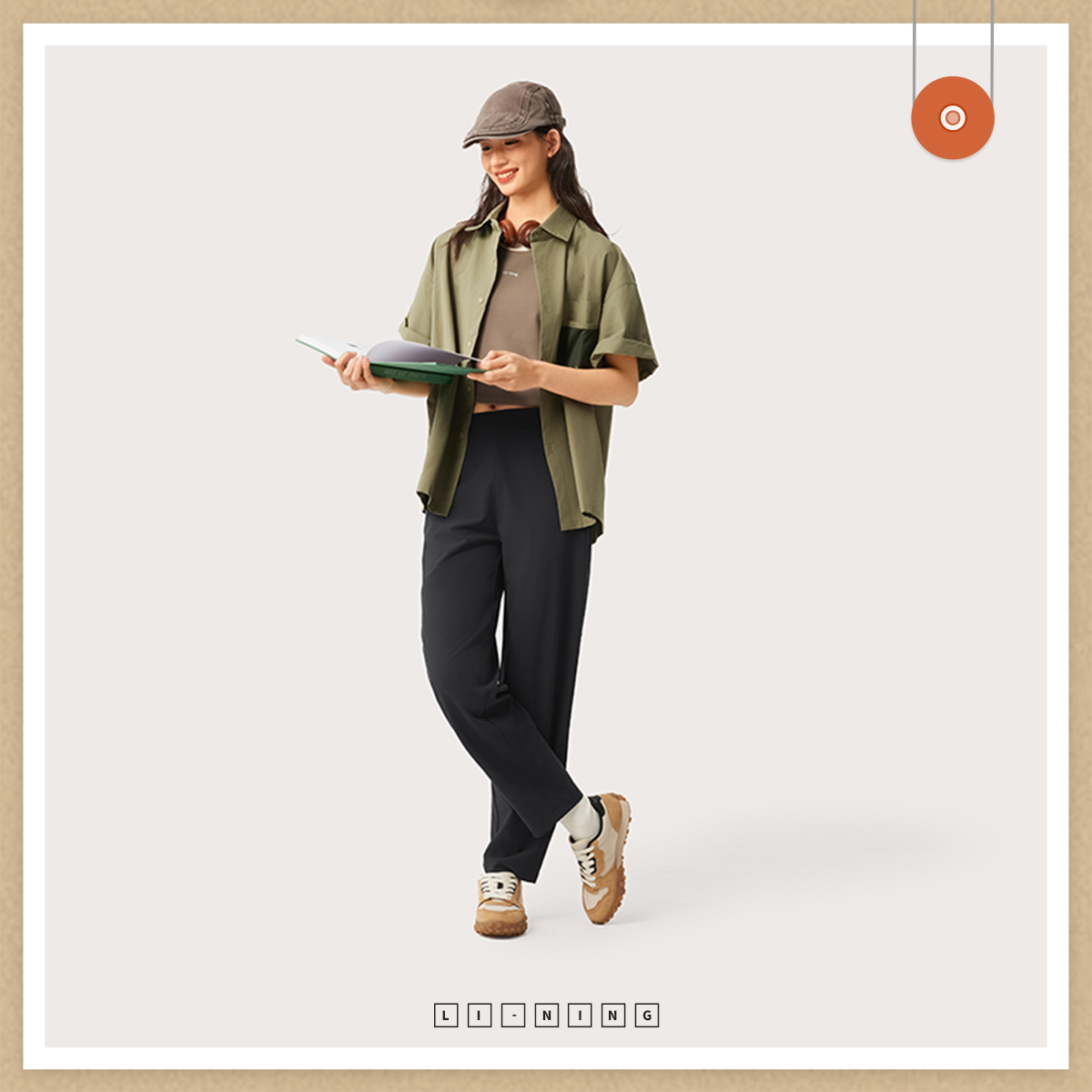 【夏季新品】李宁运动潮流系列排湿速干基础直筒裤运动长裤AYKV176