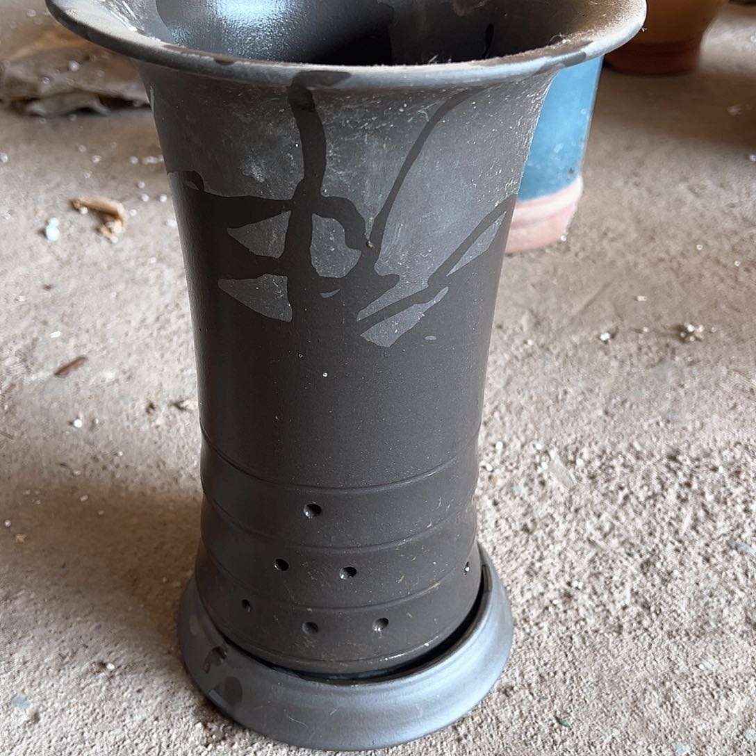 紫砂花盆紫砂花盆带底座