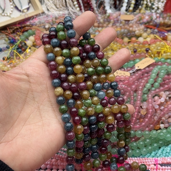 玛瑙/玉髓珠宝半成品未镶嵌一条8mm碧玺