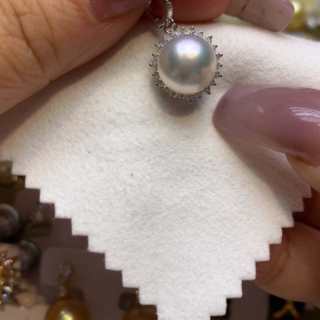 颈饰银S925镶嵌海水珍珠